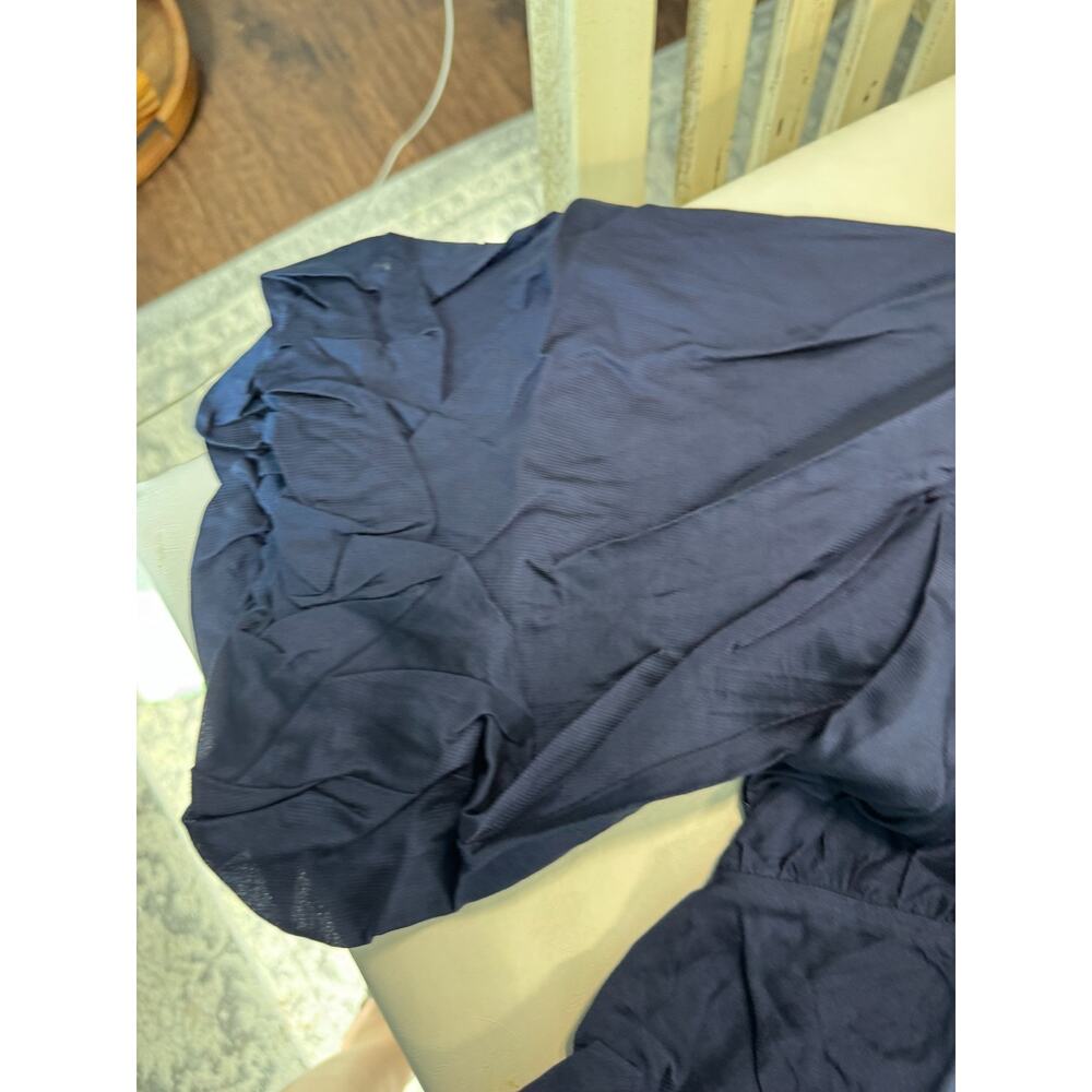A New Day Navy Puff Sleeve Top Women's XL V Neck Empire Waist NWT - Picture 2 of 3